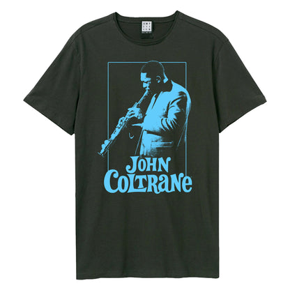 Charcoal-Blue - Front - Amplified Unisex Adult Photo John Coltrane T-Shirt