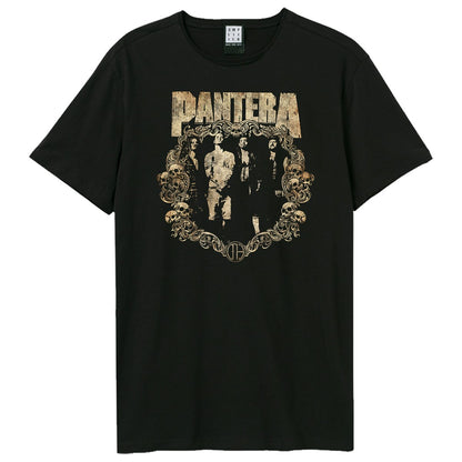 Black - Front - Amplified Unisex Adult Skull Frame Pantera T-Shirt