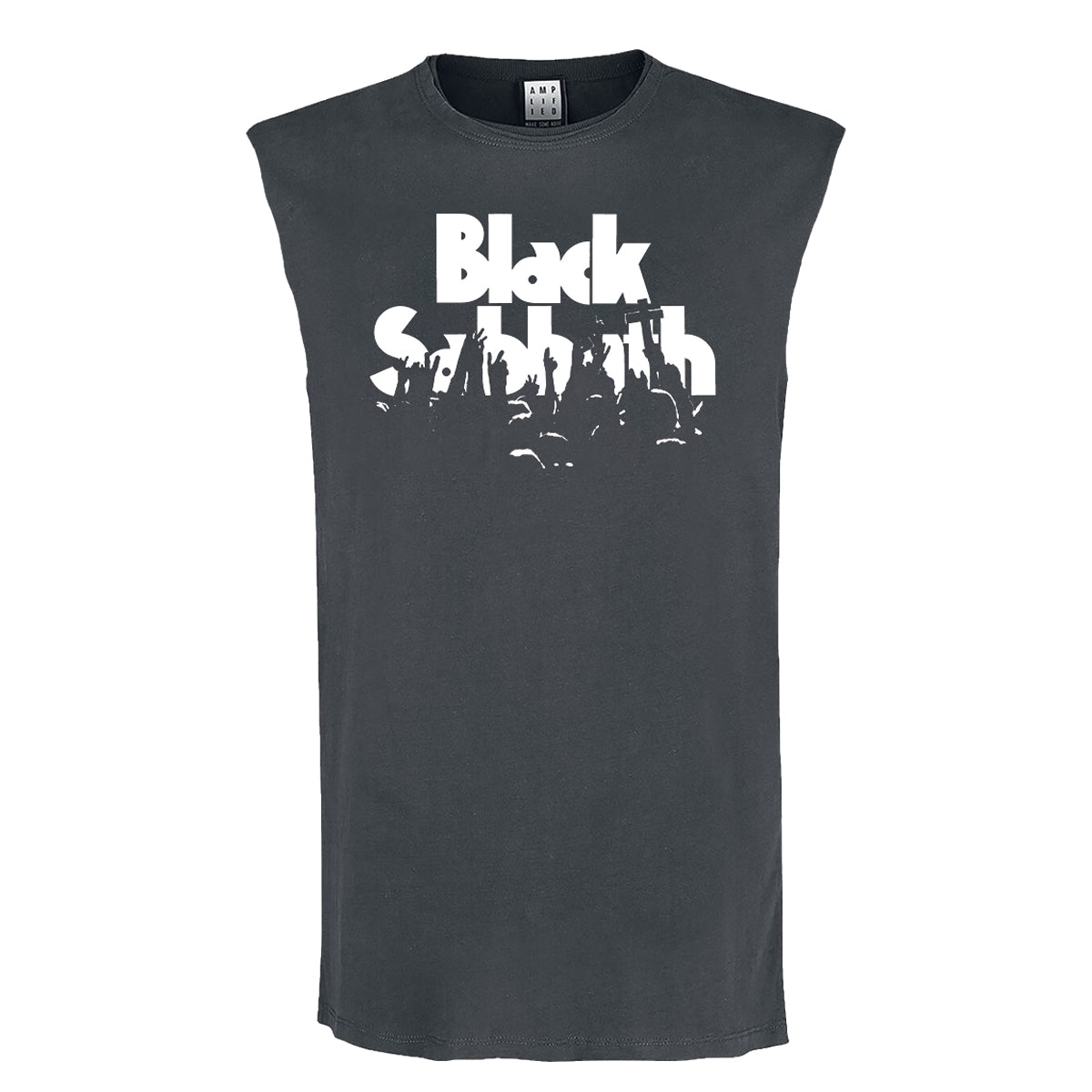 Charcoal - Front - Amplified Mens Crowd Black Sabbath Sleeveless Tank Top