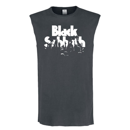 Charcoal - Front - Amplified Mens Crowd Black Sabbath Sleeveless Tank Top