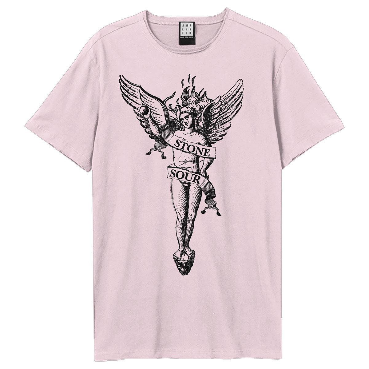 Pink - Front - Amplified Unisex Adult Angel Stone Sour Loose Fit T-Shirt