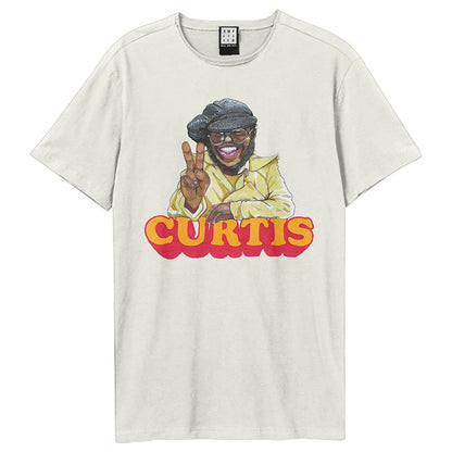 Vintage White - Front - Amplified Unisex Adult Peace Curtis Mayfield T-Shirt