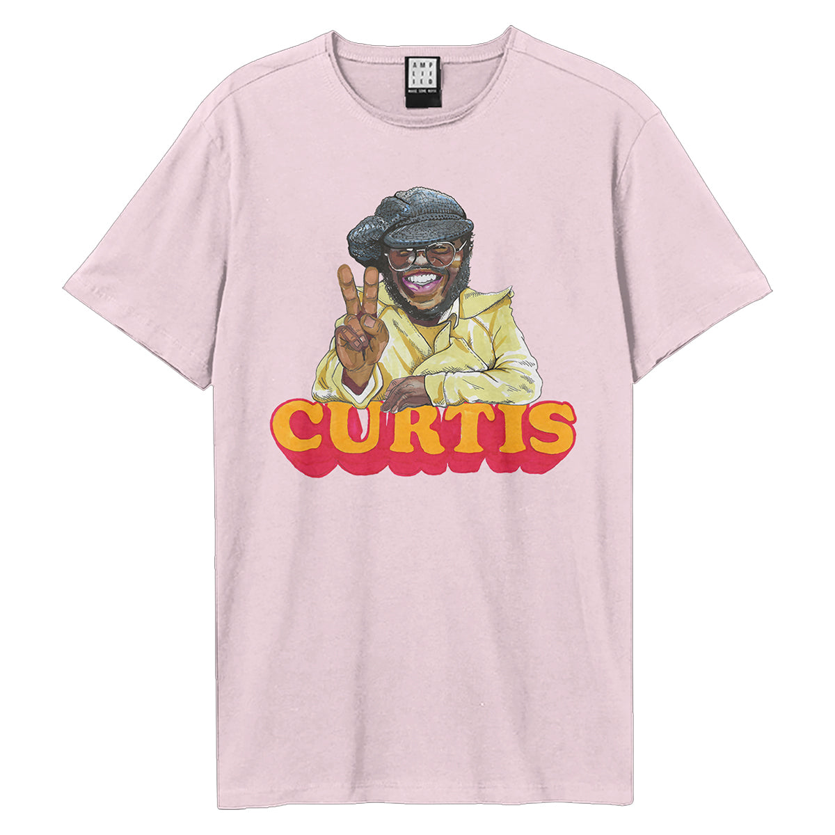 Pink - Front - Amplified Unisex Adult Peace Curtis Mayfield T-Shirt