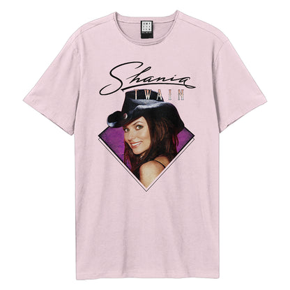 Pink - Front - Amplified Unisex Adult Face Shania Twain T-Shirt