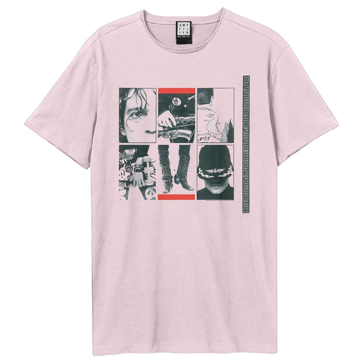 Pink - Front - Amplified Unisex Adult Kick INXS T-Shirt