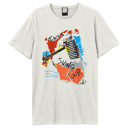 Vintage White - Front - Amplified Unisex Adult Swing Tour INXS T-Shirt