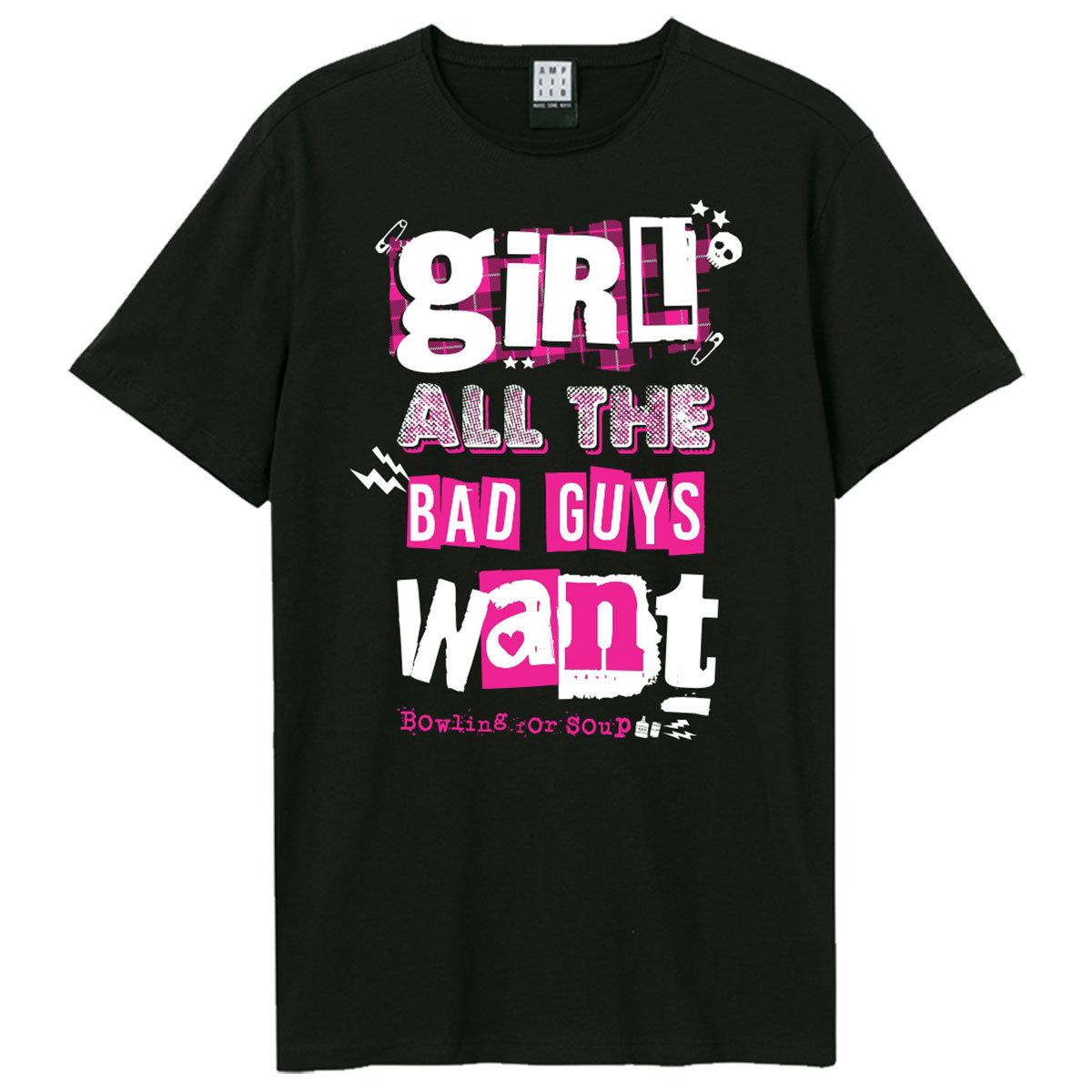 Black - Front - Amplified Unisex Adult Girl All The Bad Guys Bowling For Soup T-Shirt