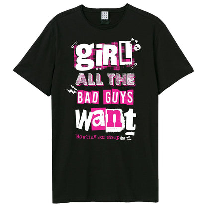 Black - Front - Amplified Unisex Adult Girl All The Bad Guys Bowling For Soup T-Shirt