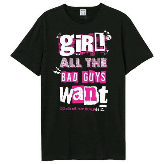 Black - Front - Amplified Unisex Adult Girl All The Bad Guys Bowling For Soup T-Shirt