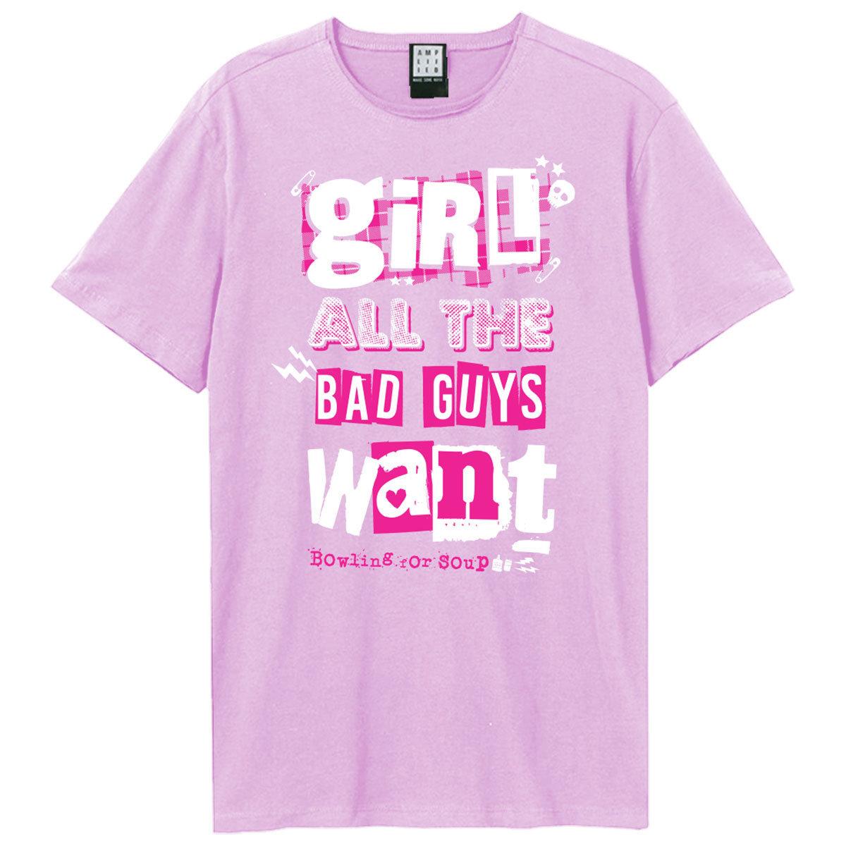 Pink - Front - Amplified Unisex Adult Girl All The Bad Guys Bowling For Soup T-Shirt