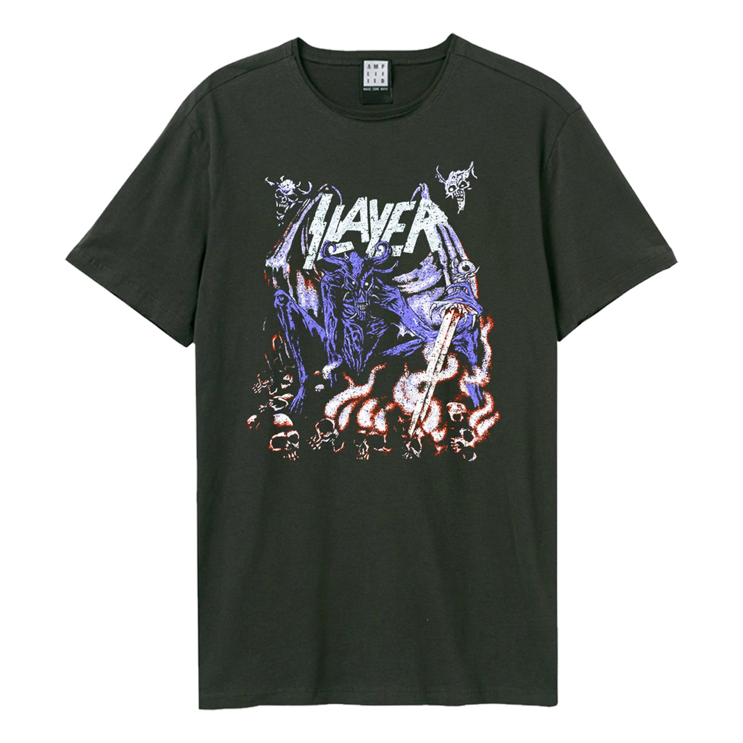 Charcoal - Front - Amplified Unisex Adult Neon Art Mineral Slayer T-Shirt