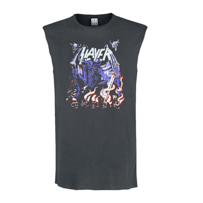 Charcoal - Front - Amplified Unisex Adult Neon Art Mineral Slayer Sleeveless Tank Top