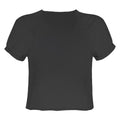 Charcoal - Back - Amplified Womens-Ladies Fire Skull Pantera Crop Top