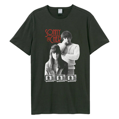 Charcoal - Front - Amplified Unisex Adult Mod Tv Heritage Sonny And Cher T-Shirt