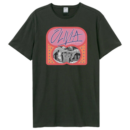 Charcoal - Front - Amplified Unisex Adult Photo Olivia Newton-John T-Shirt