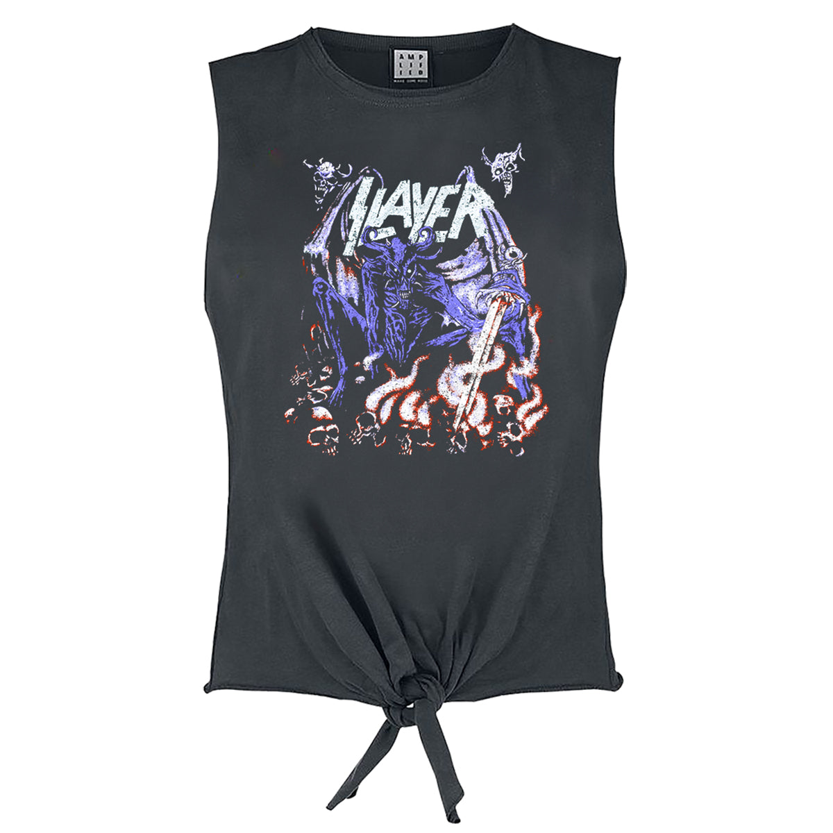 Charcoal - Front - Amplified Womens-Ladies Neon Art Mineral Slayer Top