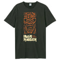 Charcoal-Orange-Orange - Front - Amplified Mens 50th Totem Pole Iron Maiden T-Shirt
