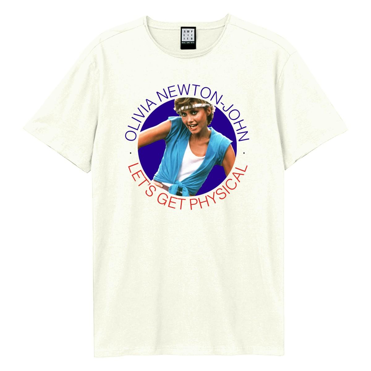 Vintage White - Front - Amplified Unisex Adult Let´s Get Physical Olivia Newton-John T-Shirt