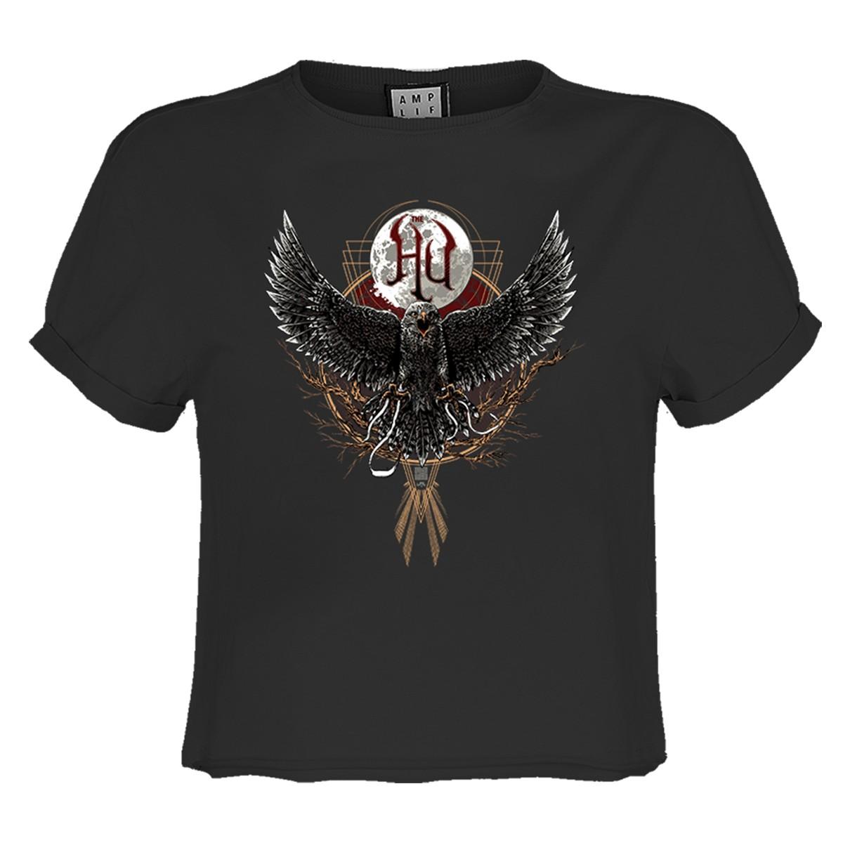Charcoal - Front - Amplified Womens-Ladies Hawk Moon The Hu Crop Top