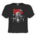 Charcoal - Front - Amplified Womens-Ladies 50th 2 Colour 1975 Eddie Iron Maiden Crop Top