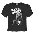 Charcoal - Front - Amplified Womens-Ladies 50th One Colour Eddie Iron Maiden Crop Top