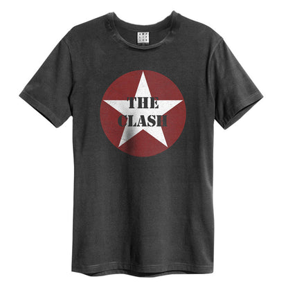 Charcoal - Front - Amplified Mens Star Logo The Clash T-Shirt
