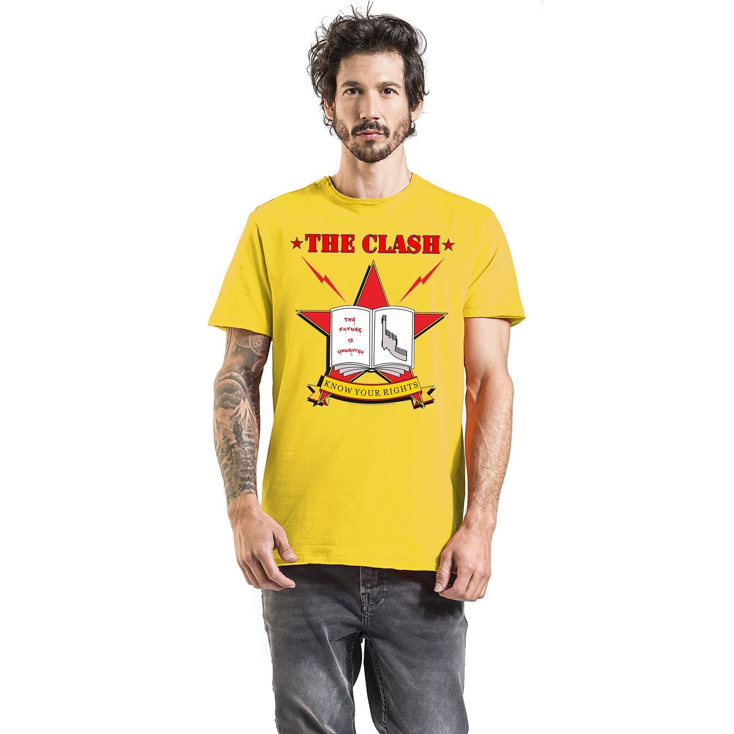 Yellow - Back - Amplified Unisex Adult Know Your Rights The Clash T-Shirt