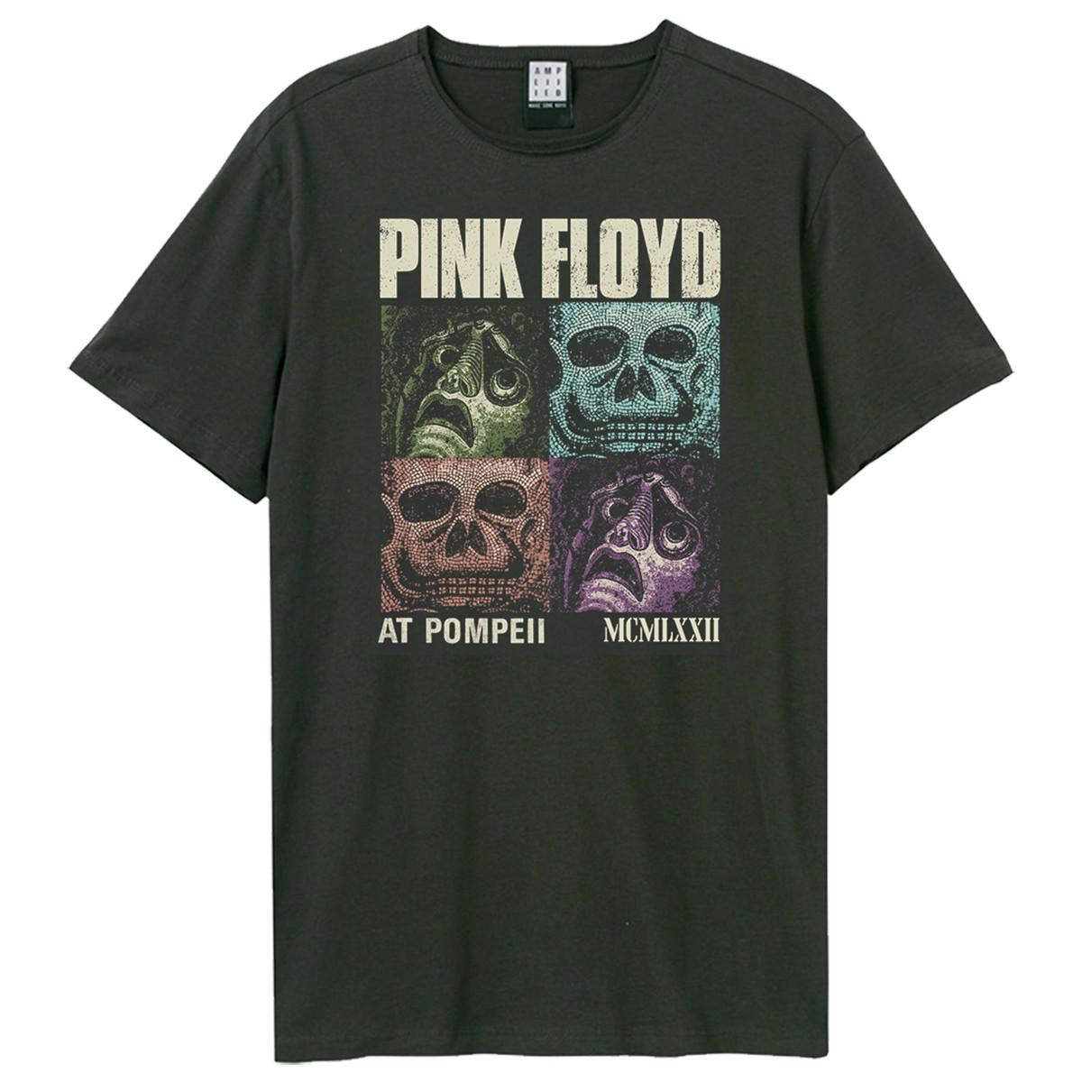 Charcoal - Front - Amplified Unisex Adult Pompeii Masks Pink Floyd T-Shirt