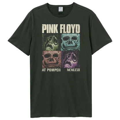 Charcoal - Front - Amplified Unisex Adult Pompeii Masks Pink Floyd T-Shirt