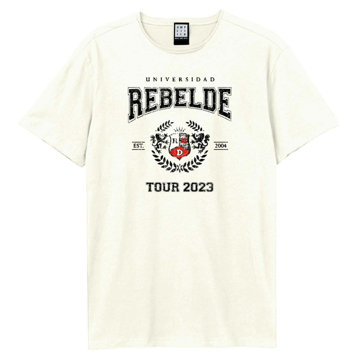 Vintage White - Front - Amplified Unisex Adult Universidad RBD T-Shirt