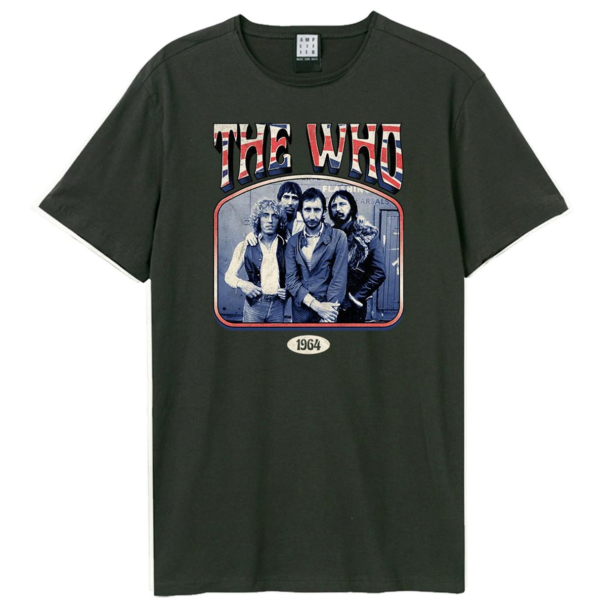Charcoal - Front - Amplified Unisex Adult Union Jack Band Pic The Who T-Shirt