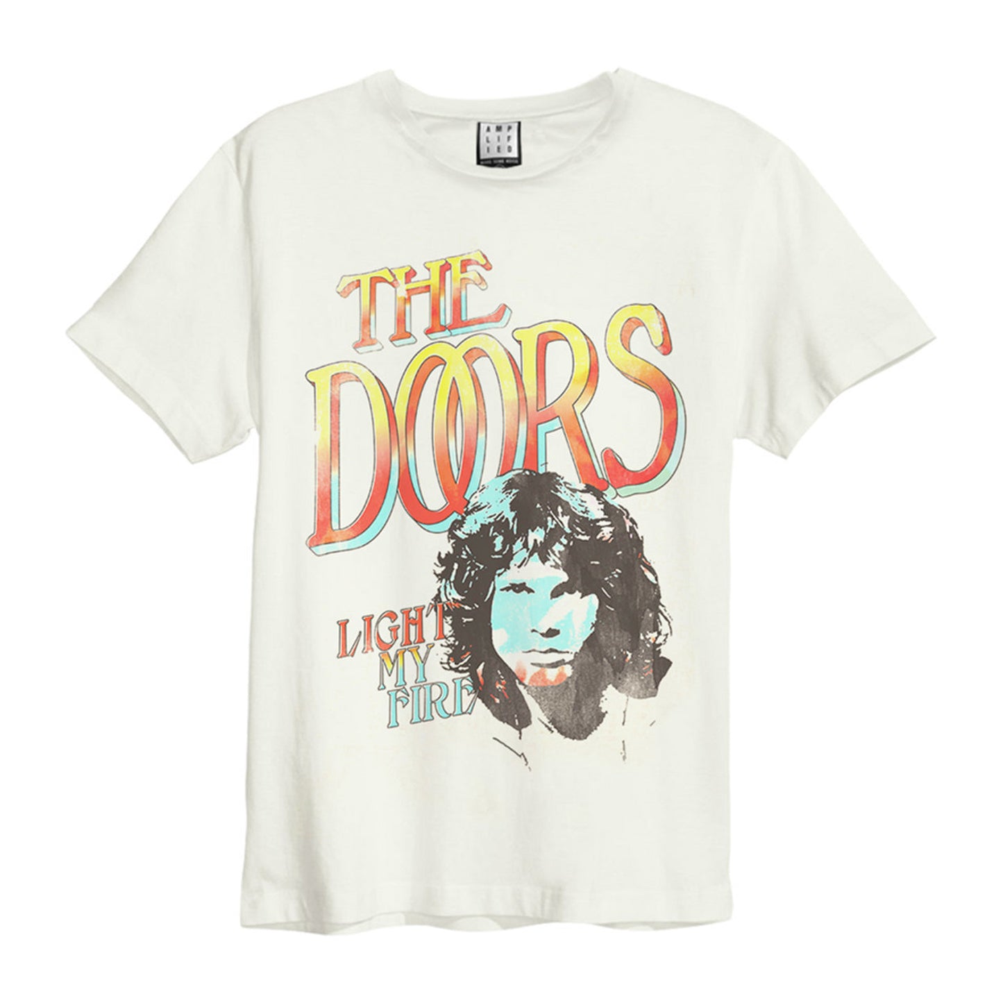 Vintage White - Front - Amplified Unisex Adult Light My Fire The Doors Vintage T-Shirt
