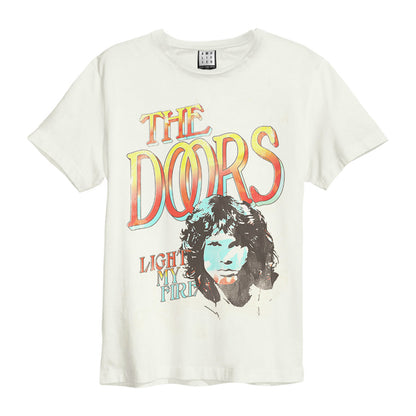 Vintage White - Front - Amplified Unisex Adult Light My Fire The Doors Vintage T-Shirt