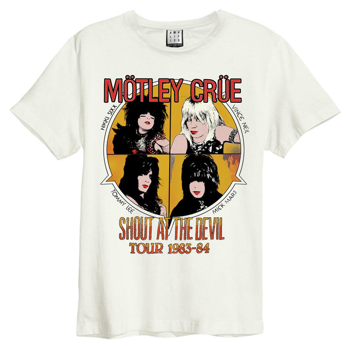 Vintage White - Front - Amplified Unisex Adult Shout At The Devil Motley Crue T-Shirt