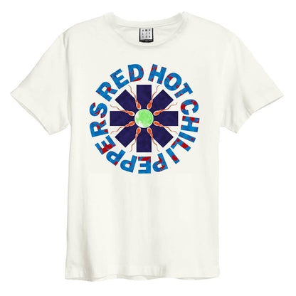 Vintage White - Front - Amplified Unisex Adult The Big Race Red Hot Chili Peppers T-Shirt