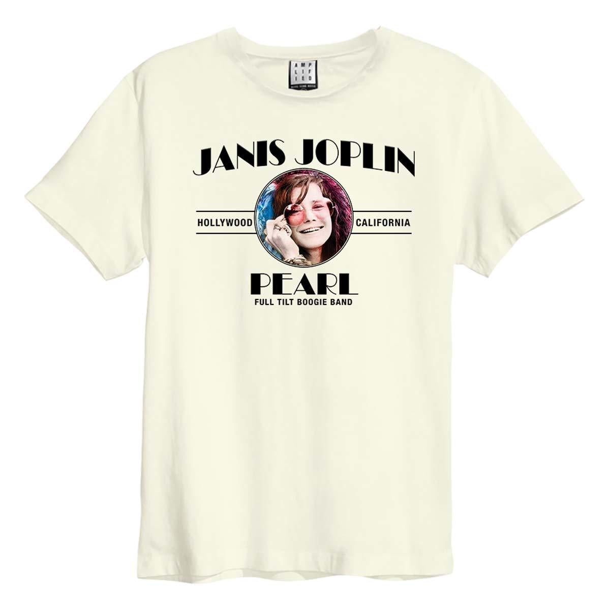 Vintage White - Front - Amplified Unisex Adult 50th Anniversary Janis Joplin T-Shirt