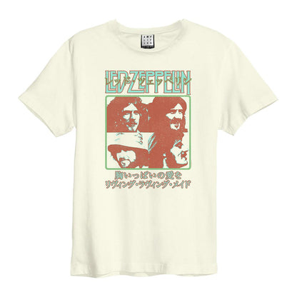 Vintage White - Front - Amplified Unisex Adult Japan Poster Led Zeppelin T-Shirt