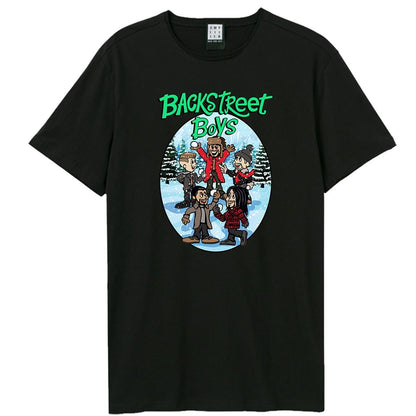 Black - Front - Backstreet Boys Unisex Adult Cartoon Backstreet Boys Christmas T-Shirt