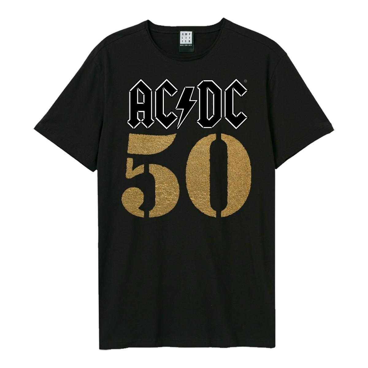 Black - Front - Amplified Unisex Adult 50 AC-DC T-Shirt