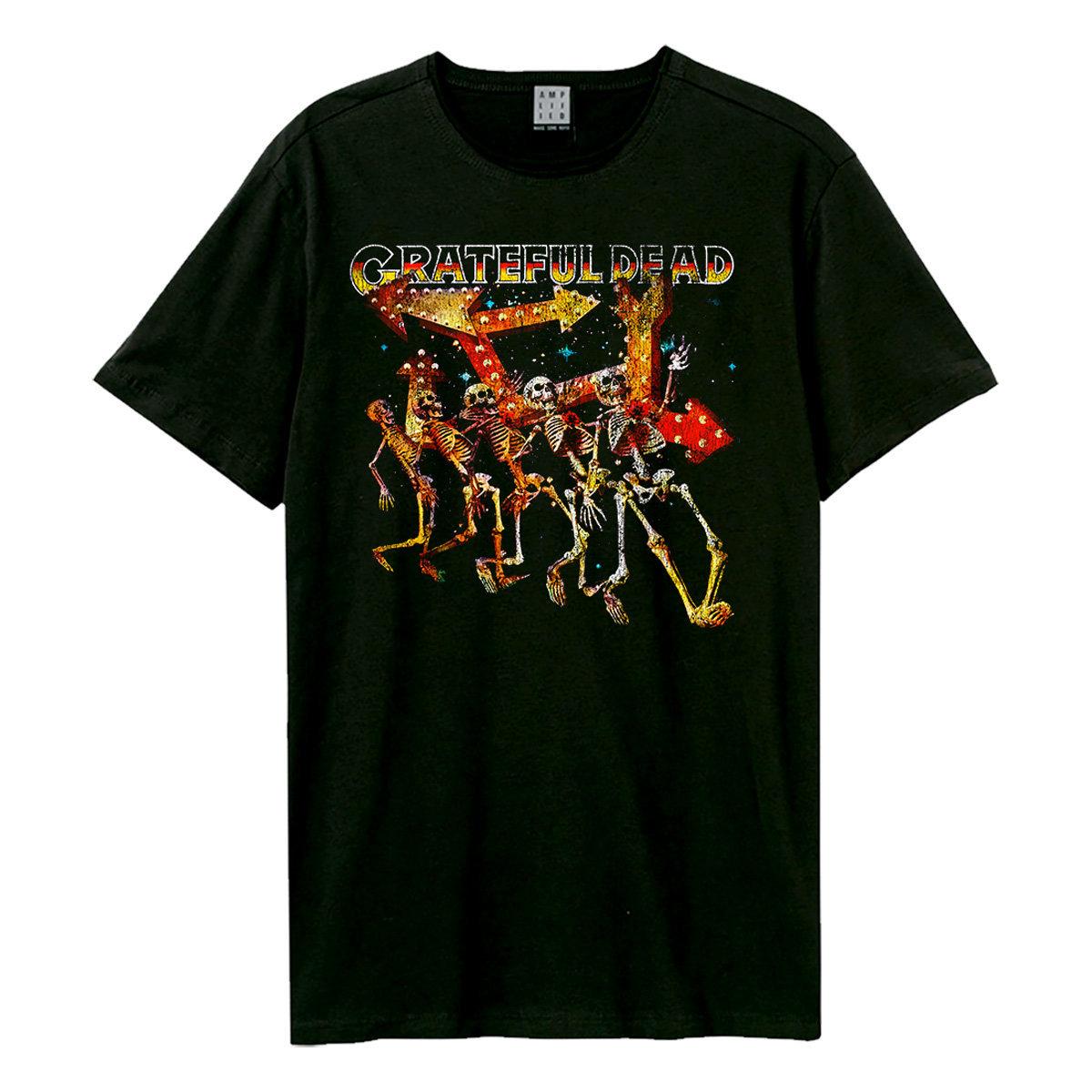 Black - Front - Amplified Unisex Adult Dancing Skellies Grateful Dead T-Shirt