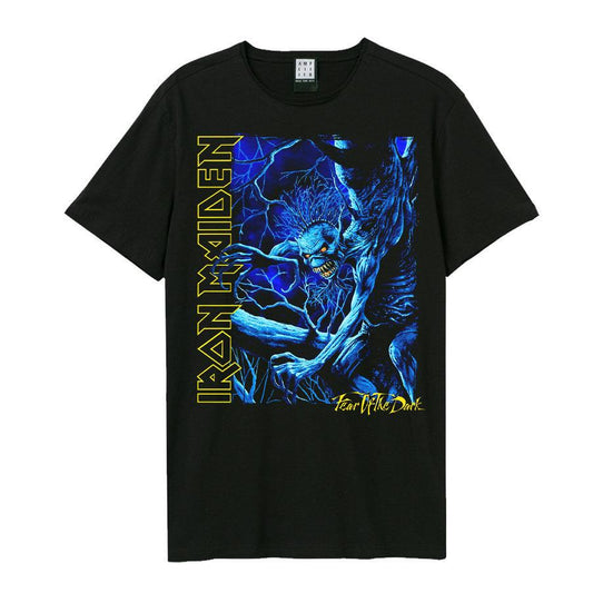 Black - Front - Amplified Unisex Adult Blue Monster Iron Maiden T-Shirt