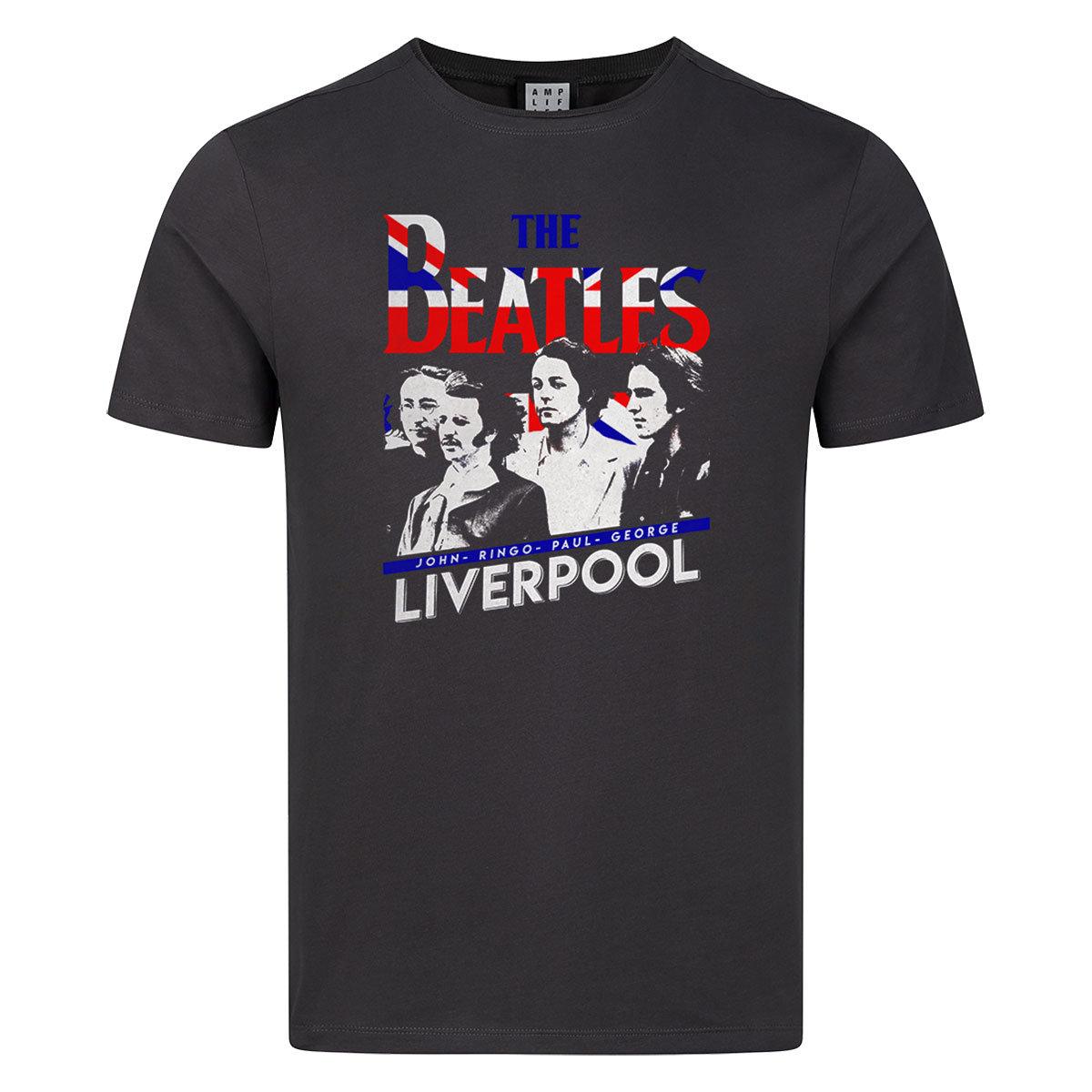 Charcoal - Front - Amplified Unisex Adult Liverpool The Beatles T-Shirt