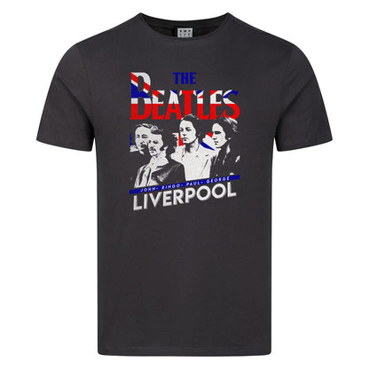 Charcoal - Front - Amplified Unisex Adult Liverpool The Beatles T-Shirt