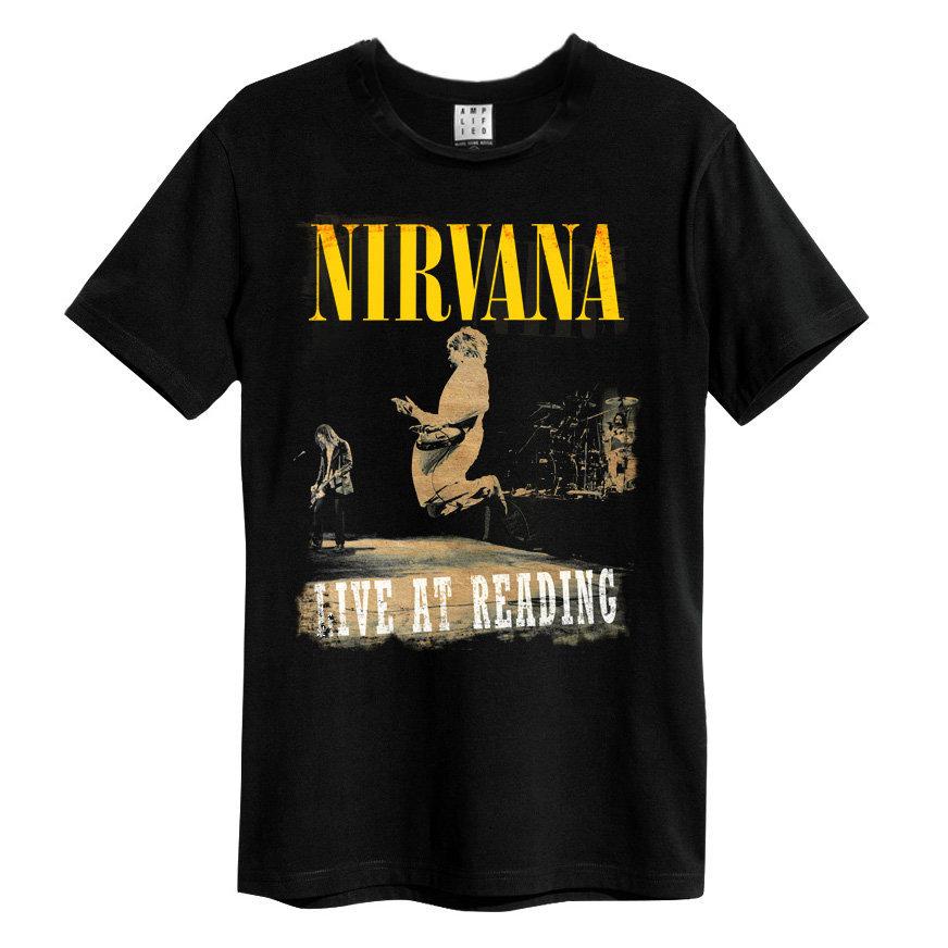 Black - Front - Amplified Unisex Adult Live At Reading Nirvana T-Shirt