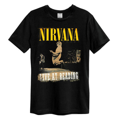 Black - Front - Amplified Unisex Adult Live At Reading Nirvana T-Shirt