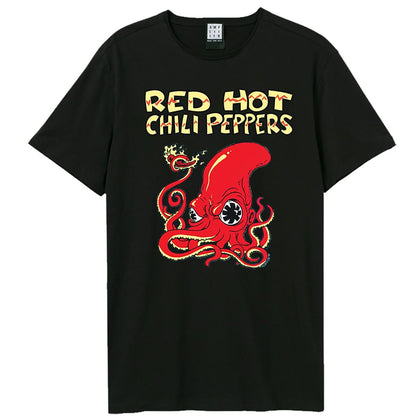 Black - Front - Amplified Unisex Adult Fire Squid Red Hot Chilli Peppers T-Shirt