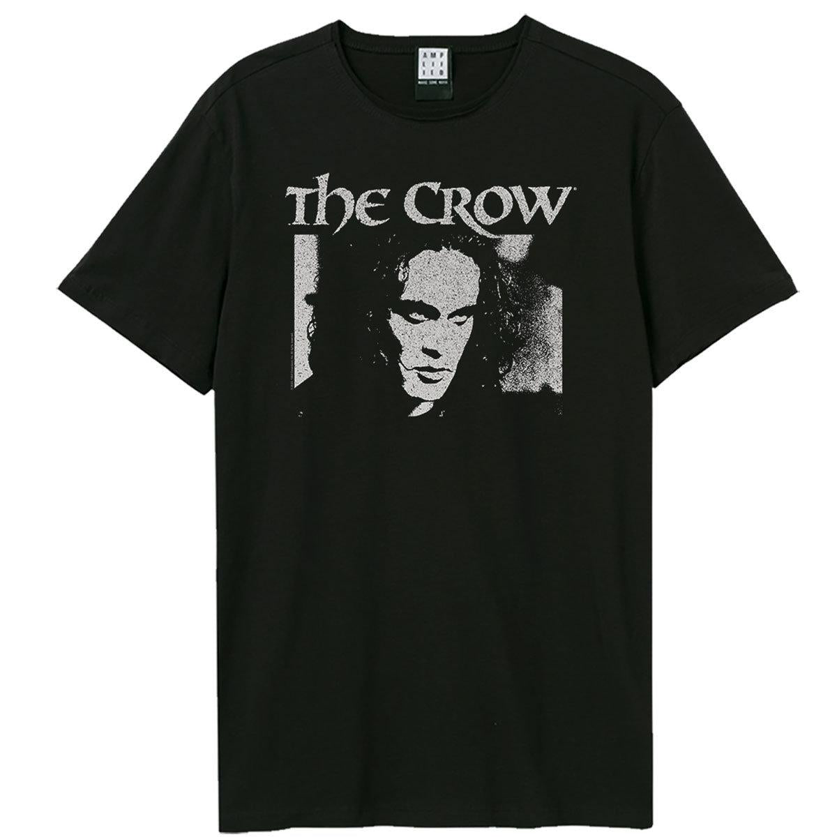 Black - Front - Amplified Unisex Adult Face Halloween The Crow T-Shirt