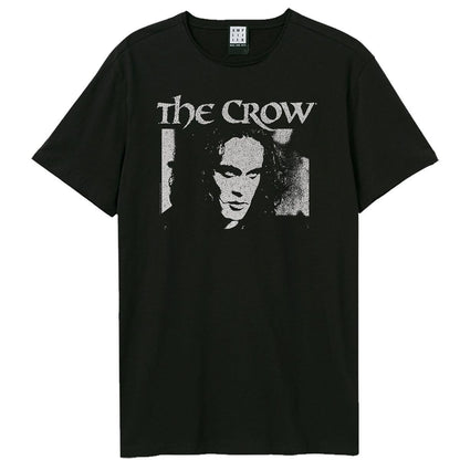 Black - Front - Amplified Unisex Adult Face Halloween The Crow T-Shirt