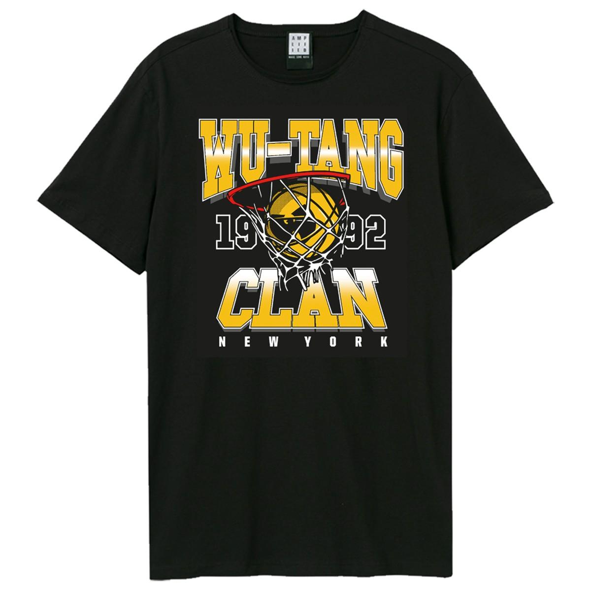 Black-Orange - Front - Amplified Unisex Adult Shooting Hoops Wu-Tang Clan T-Shirt