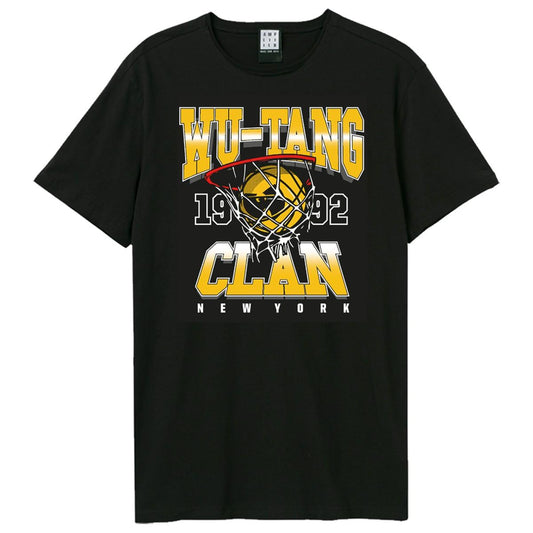 Black-Orange - Front - Amplified Unisex Adult Shooting Hoops Wu-Tang Clan T-Shirt